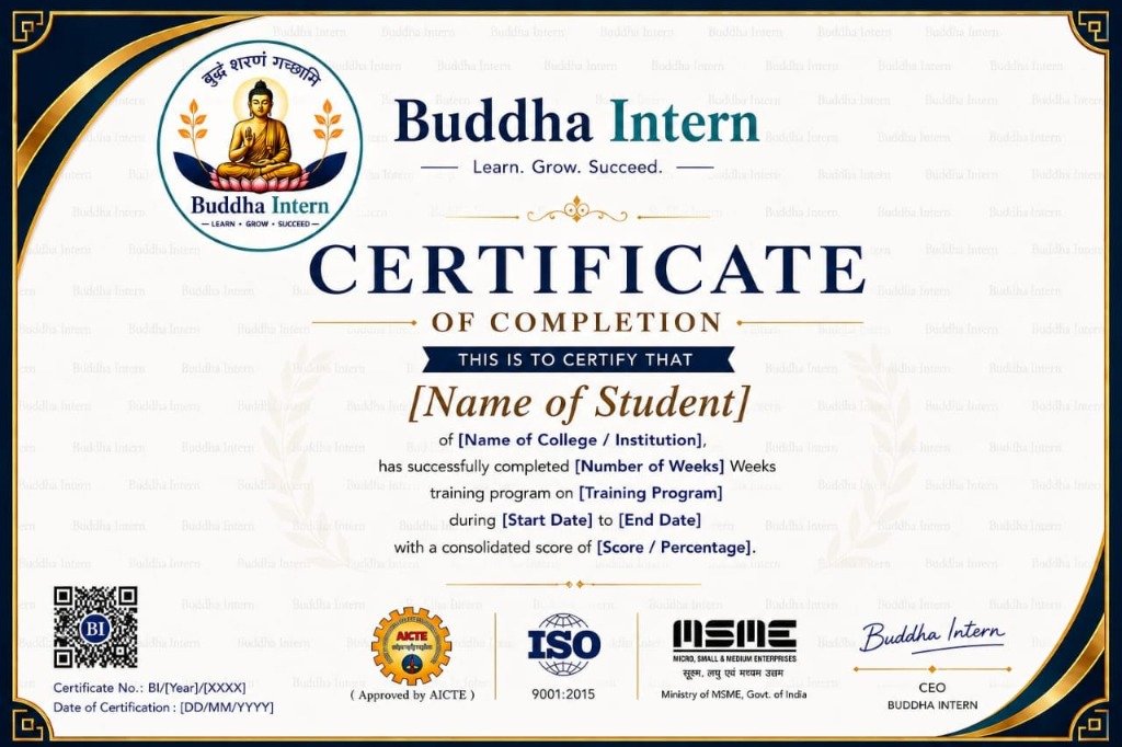 Buddha Intern Official Certificate of Completion